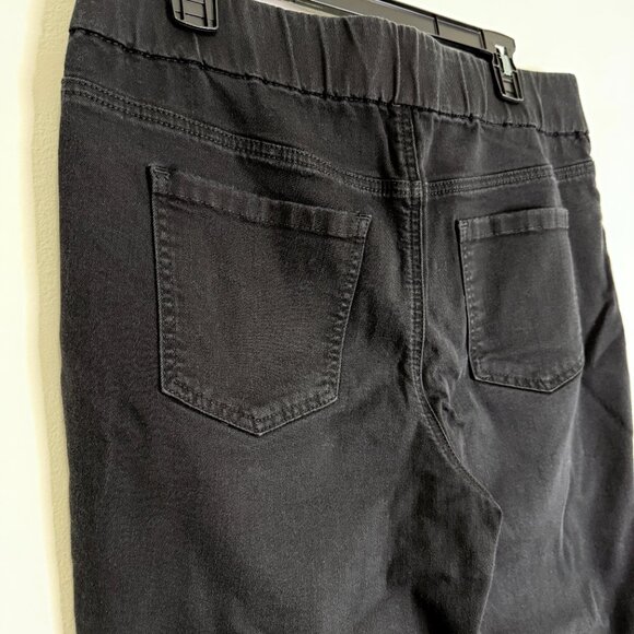 Chico's Pull On Bootcut Jeans Black Denim Size 2 (US 12) Elastic Waist , EUC - Picture 4 of 7